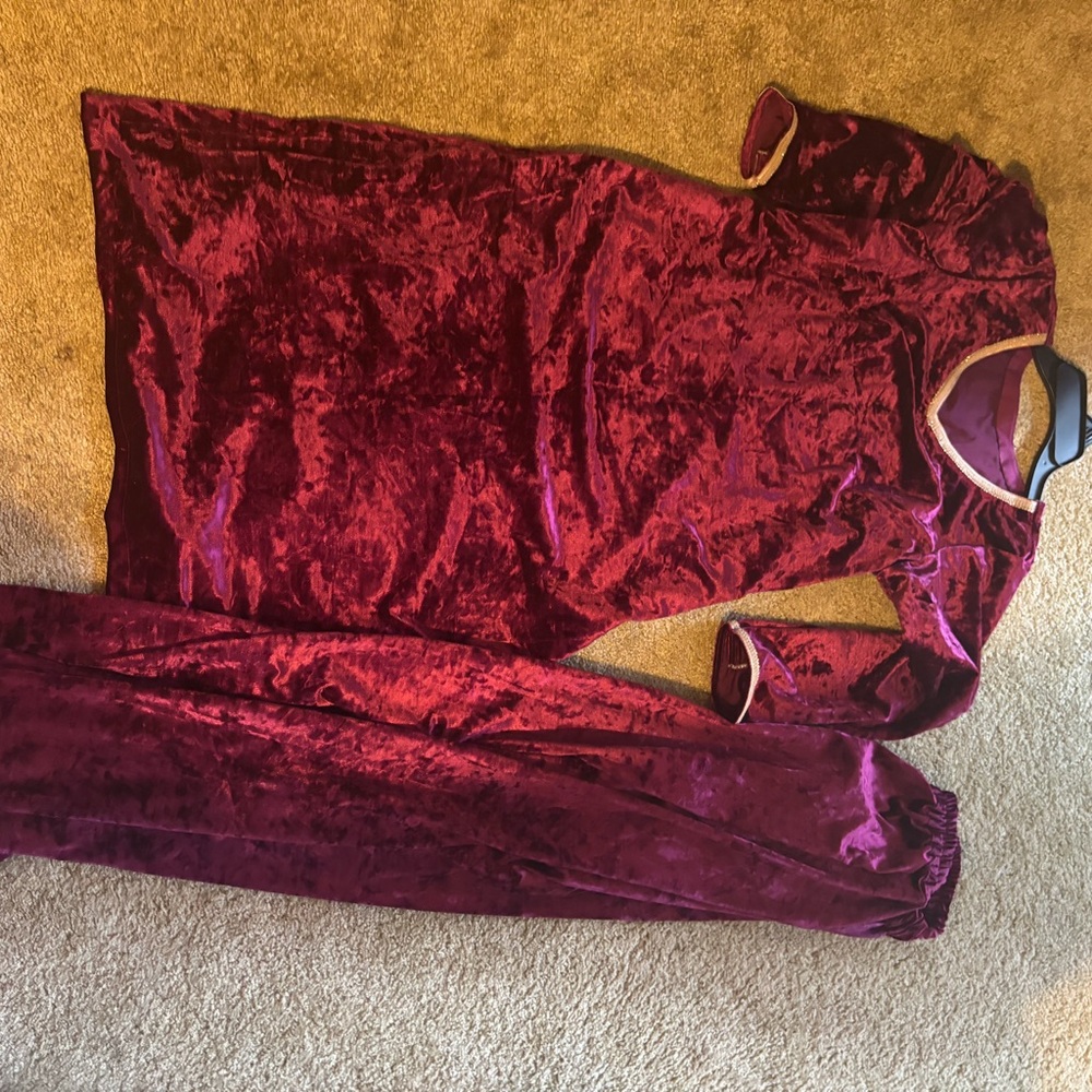 Velvet Burgundy Dress Set shalwar khameez sz 40